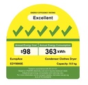 EuropAce 9Kg Heat Pump Dryer (EDY8900EWH) White