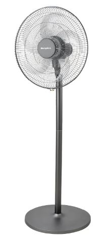 EuropAce 18” DC Stand Fan with Remote | Energy Efficient, Low Noise & Powerful Airflow | Ideal for Large Rooms & Open Spaces | (ESF5185EDCR) Metallic Grey