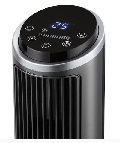 Europace 40" Metallic Grey Tower Fan | Online Exclusive, Safe for Children, Touch Control ETF1102D