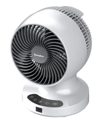EuropAce 7-Inch Desk Fan with Digital Control - White EDF5731DWH