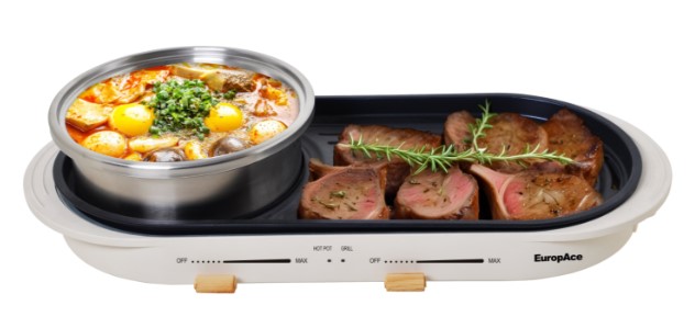 Europace 3L Hotpot with Non-Stick Grill EMC7303D