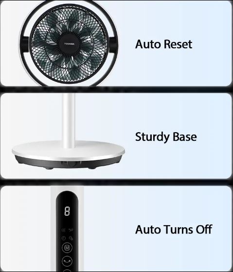 Toshiba 10 Inches Air Circular Fan F-DSC80XSG(W) White