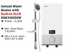 Toshiba Instant Electric Water Heater DSK33ES5SW White