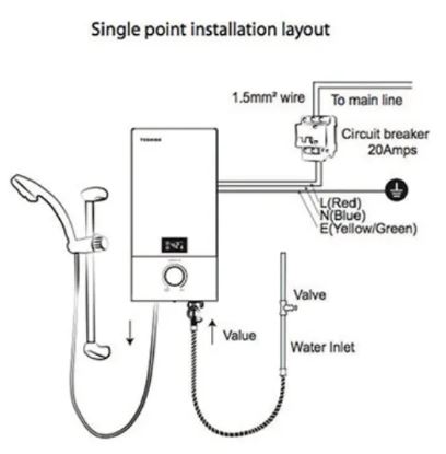 Toshiba Instant Electric Water Heater DSK33ES5SB Black