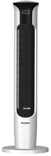 EuropAce 44" Extra Stable Tower Fan with Ionizer | Internal Rotation for Greater Stability, Powerful, Touch Control (ETF9111DWH)