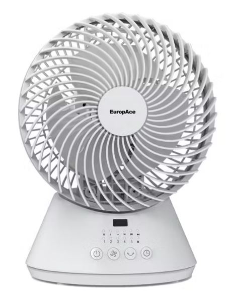 EuropAce 6-Inch Desk Fan with Digital Control - White EDF5631DWH