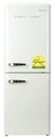 EuropAce 170L Retro 2 Door Bottom Mount Fridge | Upgraded 3 Ticks, Fast Freeze, Fast Cooling (ER7178AWH)