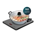 EuropAce 10L 2000W Slim Portable Induction Cooker | Full Crystal Glass Cooktop for High Durability and Heat Resistance | Perfect for Daily Cooking (EIC7201DGY) 