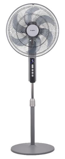 EuropAce 16” Deluxe DC Stand Fan with Remote | DC Motor, Strong Cooling, Digital Display and Remote Control (ESF8166EDCR)