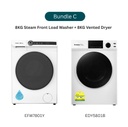 Bundle C (EFW7801Y + EDY5801B) EuropAce  8KG 4 Ticks Steam Front Load Washer | BLDC Motor + EuropAce 8KG Vented Dryer | Allergy Care Programs