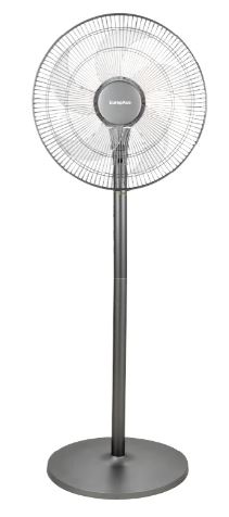 EuropAce 18” DC Stand Fan with Remote | Energy Efficient, Low Noise & Powerful Airflow | Ideal for Large Rooms & Open Spaces | (ESF5185EDCR) Metallic Grey