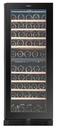 EuropAce 70 Bottles Dual Zone Wine Chiller | 3 Layered Anti-UV Glass, Beechwood Shelves (EWC8701DBK) 