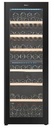 EuropAce 98 Bottles Dual Zone Wine Chiller | 3 Layered Anti-UV Glass, Beechwood Shelves (EWC8981DBK) 